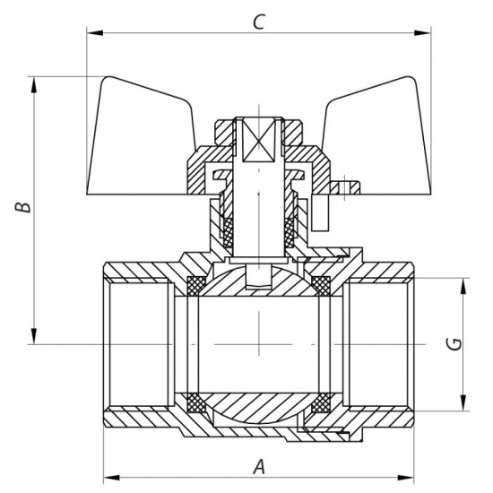 Кран кульовий СК 3/4" ГГМ YELLOW art. 602 (SK0098)