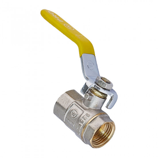 Кран шаровой Waterpro WP602-15FFL-Y - 1/2" FFL ГГВ YELLOW, ручка "рычаг" жёлтая (WP2929)