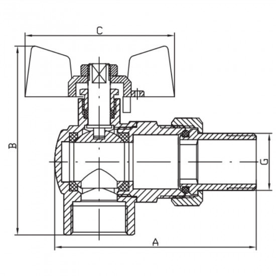 Кран з американкою 1/2" "антіпротечка"(Koer KR.228.W-Gi) кутовий білий (KR0195)