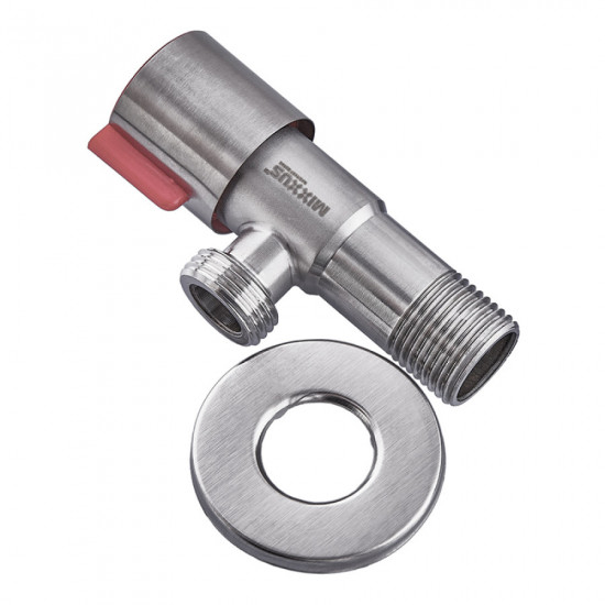 Кран для подключения сантехнических приборов Mixxus VAL-02-1/2x1/2 из нерж.ст. SUS304 (крас.)(УП.БЛІСТЕР) (MI
