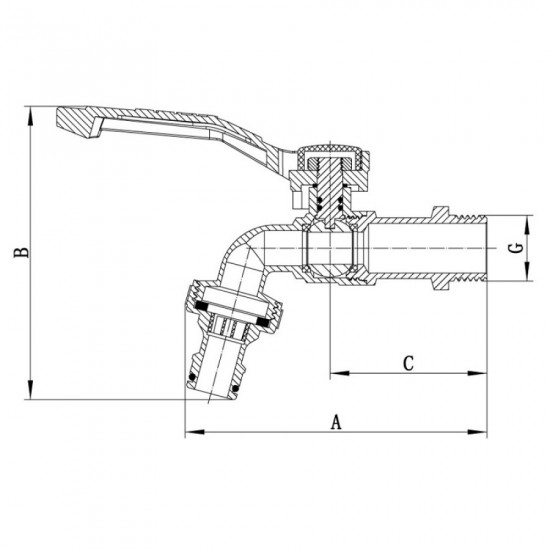 Кран полива Koer KR.247 - 1/2" с коннектором для быстрого подключения (KR3196)