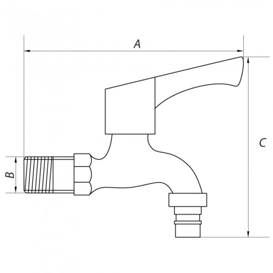 Кран для холодної води 1/2" (Koer KR.253) (KR2726)