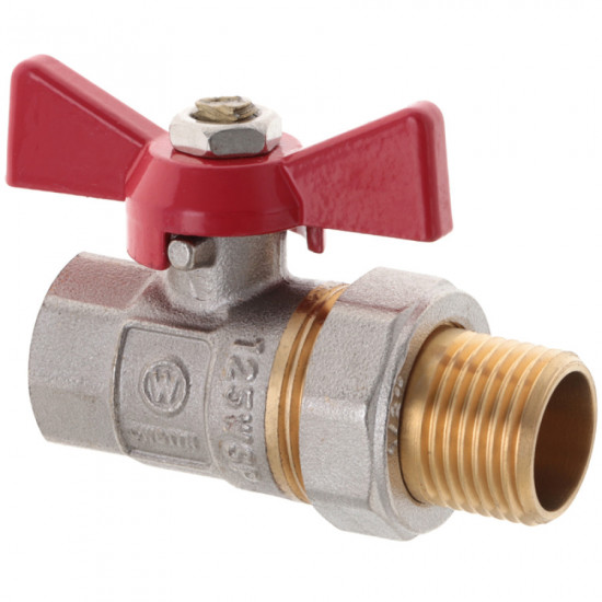 Кран с американкой 1/2" прямой Waterpro красный (WP0151)