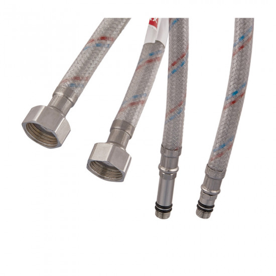 Гнучкі шланги для змішувача гайка 1/2'' - Штуцер M10 (120 см) 2 шт (силик. оболонка) Zerix (ZX3033)