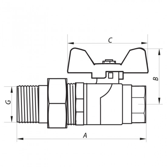 Кран кульовий з американкою 3/4" ГШМ (NF.921) Nolf (NF2962)