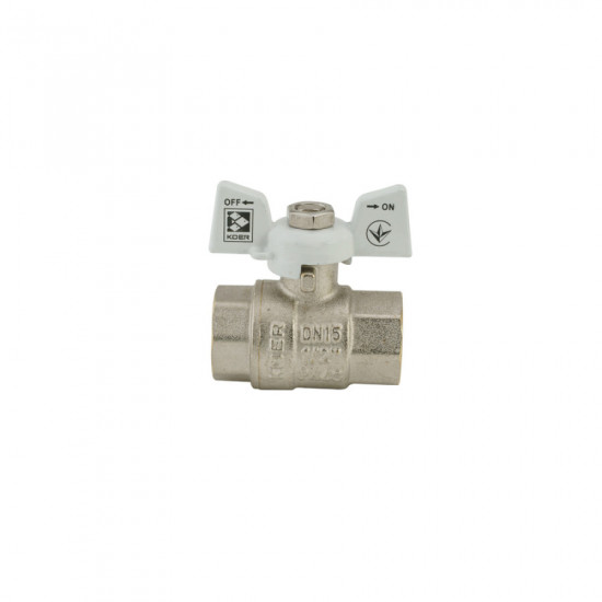 Кран кульовий KOER 1/2" ГГМ (KR.217.W) білий (KR0177)