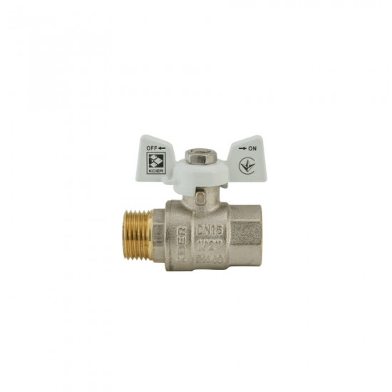 Кран кульовий KOER 1/2" ГШМ (KR.218.W) білий (KR0182)