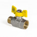 Кран кульовий KOER KR.218.G - 1/2" FM ГШМ YELLOW, ручка "метелик" жовта (KR0036)