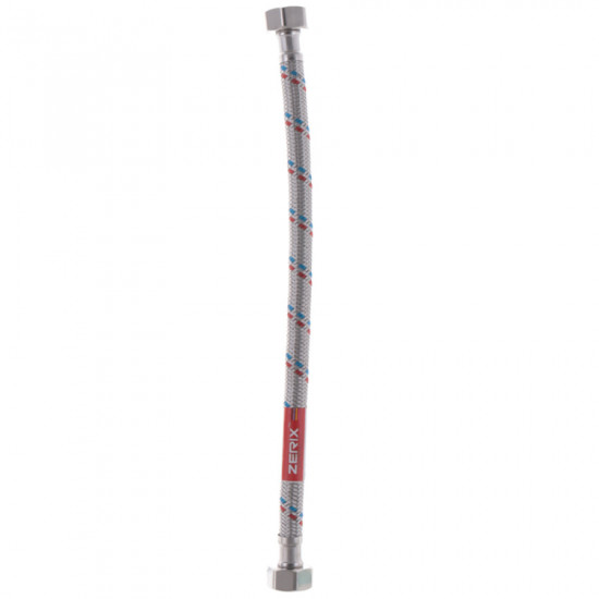 Гнучкий шланг для підключення води гайка 1/2'' - гайка 1/2'' (30 см) Zerix (ZX1549)