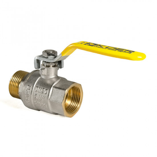 Кран кульовий KOER KR.215.G - 3/4" FM ГШВ YELLOW, ручка "важіль" жовта (KR0117)