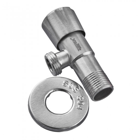 Кран для подключения сантехприборов Zerix VAL-04-1/2x1/2 из нерж. стали SUS304 (ZX4800)