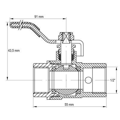 Кран кульовий з дренажем і відводом повітря 1/2