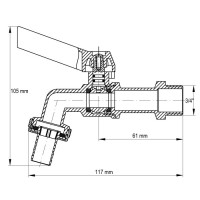 Кран пивной 3/4" (Koer KR.251) (KR0012)
