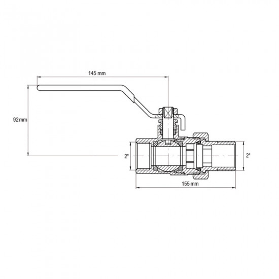 Кран з американкою Koer KR.229 - 2" ручка важіль (KR5665)
