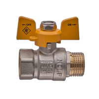 Кран шаровой Nolf classic NFC.722-06-1/2" FM ГШМ YELLOW, ручка "бабочка" желтая (NF3129)