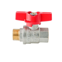 Кран шаровой ГШМ Koer Extreme KE.218-15 - 1/2" FM ручка "бабочка" красная (KR5759)