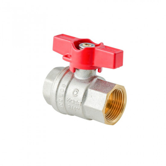 Кран кульовий ГГМ Koer Extreme KE.217-20 - 3/4" FF ручка "метелик" червона (KR5757)