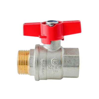 Кран кульовий ГШМ Koer Extreme KE.218-25 - 1" FM ручка "метелик" червона (KR5761)