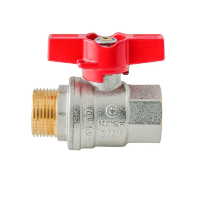 Кран кульовий ГШМ Koer Extreme KE.218-20 - 3/4" FM ручка "метелик" червона (KR5760)