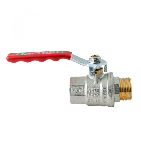 Кран кульовий ГШВ Koer Extreme KE.215-20 - 3/4" FM ручка "важіль" червона (KR5751)