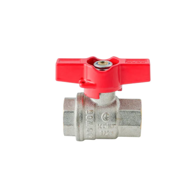 Кран кульовий ГГМ Koer Extreme KE.217-15 - 1/2" FF  ручка "метелик" червона (KR5756)