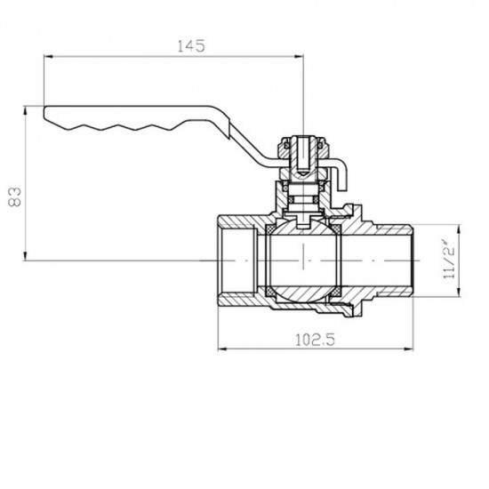 Кран кульовий ГШВ Koer Extreme KE.215-40 - 1 1/2" FM ручка "важіль" червона (KR5754)