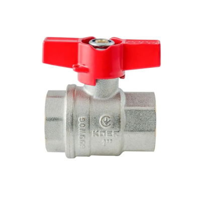 Кран кульовий ГГМ Koer Extreme KE.217-25 - 1" FF ручка "метелик" червона (KR5758)