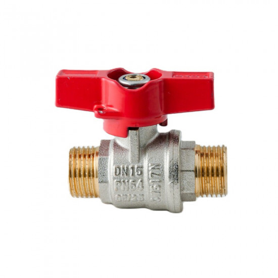 Кран球овий ШШМ Koer Extreme KE.219-15 - 1/2" MM ручка "метелик" червона (KR5762)