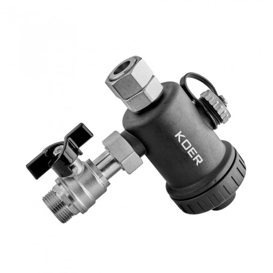 Фільтр компактний магнітний для котла Koer KR.1274 - 3/4" з краном (PA-GF) (KR5679)