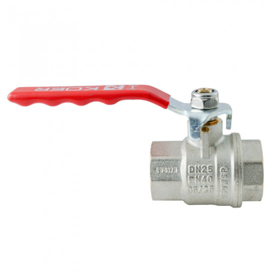 Кран кульовий ГГВ Koer Extreme KE.214-25 - 1" FF ручка "важіль" червона (KR5746)