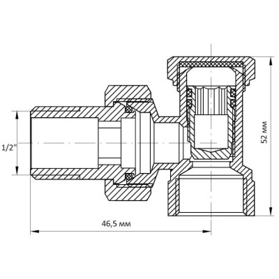 Вентиль кутовий 1/2x1/2 