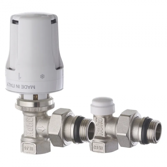 Комплект для подключения радиатора Roho R5151-050K - 1/2" угловой (антипотыкач) (RO0117)