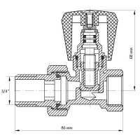 Кран вентильный 3/4x3/4 Koer KR.903 (KR0140)