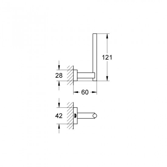 Тримач для запасного рулону туалетного паперу Grohe Essentials Cube New (40623001)