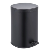 Ведро для мусора с плавным закрытием овальное Zerix Prime-TC0105 Black 5л цвет черный (ZX5902)