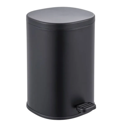 Відро для сміття з плавним закриттям овальне Zerix Prime-TC0105 Black 5л колір чорний (ZX5902)