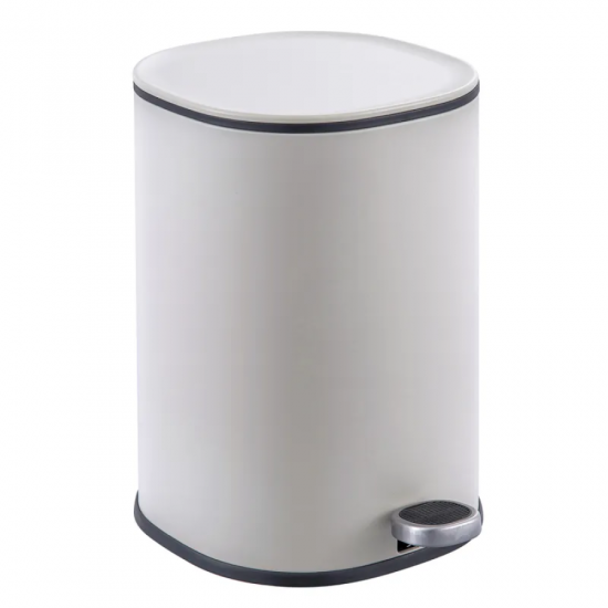 Відро для сміття з плавним закриттям овальне Zerix Prime-TC0105 White 5л колір білий (ZX5901)