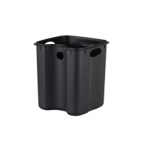 Відро для сміття з плавним закриттям квадратне Zerix Kubix-TC0106 Black 6 л колір чорний (ZX5890)