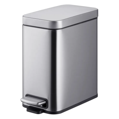 Відро для сміття з плавним закриттям прямокутне Mixxus Premium Quadro-TC0105 SS Color 5л колір нерж