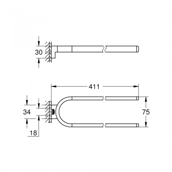 Двойной держатель для полотенец Grohe Selection (41059000)