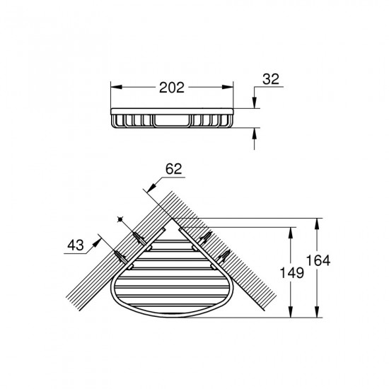 Полиця для ванної кімнати Grohe Bau Cosmopolitan Neutral (40664001)
