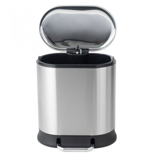 Відро для сміття з плавним закриттям овальне Mixxus Premium Strong-TC0105 SS Color 5л колір наржаві