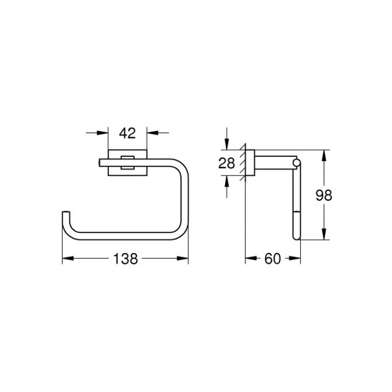 Тримач для туалетного паперу Grohe Essentials Cube New (40507001)