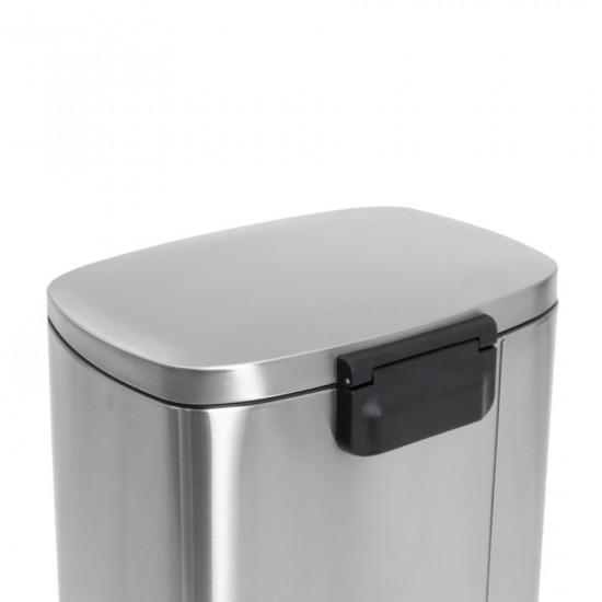Відро для сміття з плавним закриттям прямокутне Mixxus Bevel-TC0112 SS Color 12л колір наржавійка (