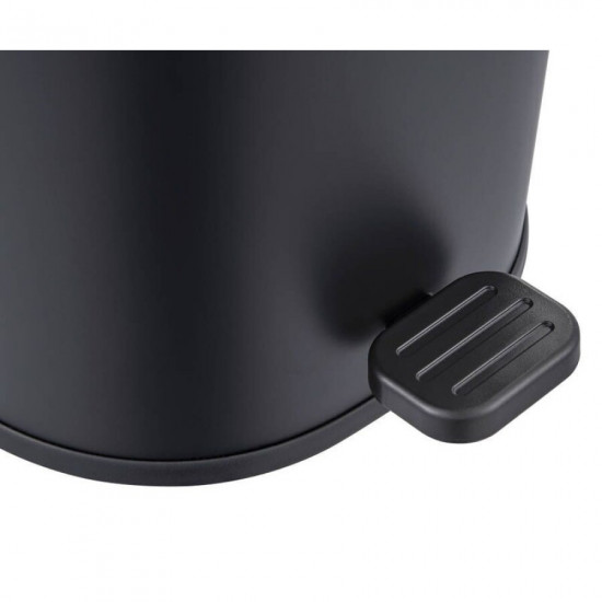 Відро для сміття з плавним закриттям овальне Zerix Prime-TC0105 Black 5л колір чорний (ZX5902)