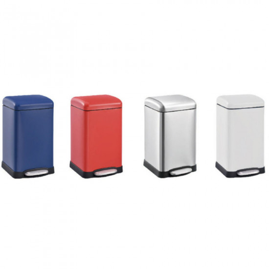 Ведро для мусора с плавным закрытием квадратное Mixxus Style-TC0106 SS Color 6л цвет нержавейка (MI)
