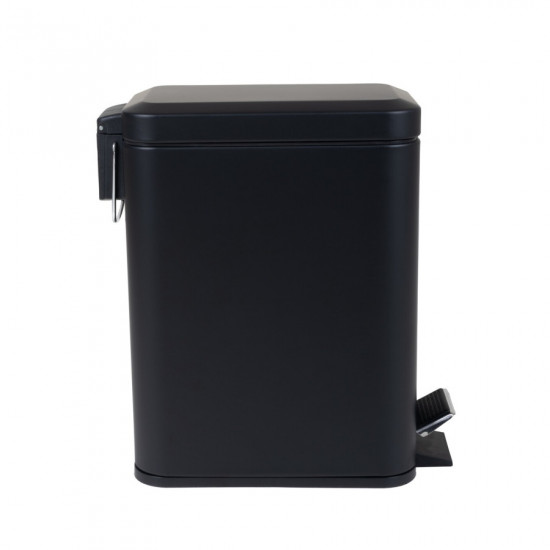 Відро для сміття з плавним закриттям прямокутне Zerix Sansa-TC0105 Black 5 л колір чорний (ZX5894)