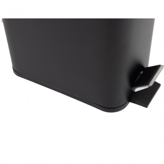 Відро для сміття з плавним закриттям прямокутне Zerix Sansa-TC0105 Black 5 л колір чорний (ZX5894)