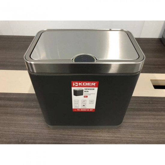 Відро для сміття сенсорне прямокутне Koer TC-020212-07 12 л колір графіт (KR5585)