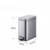Відро для сміття з плавним закриттям прямокутне Mixxus Premium Quadro-TC0105 SS Color 5л колір нерж